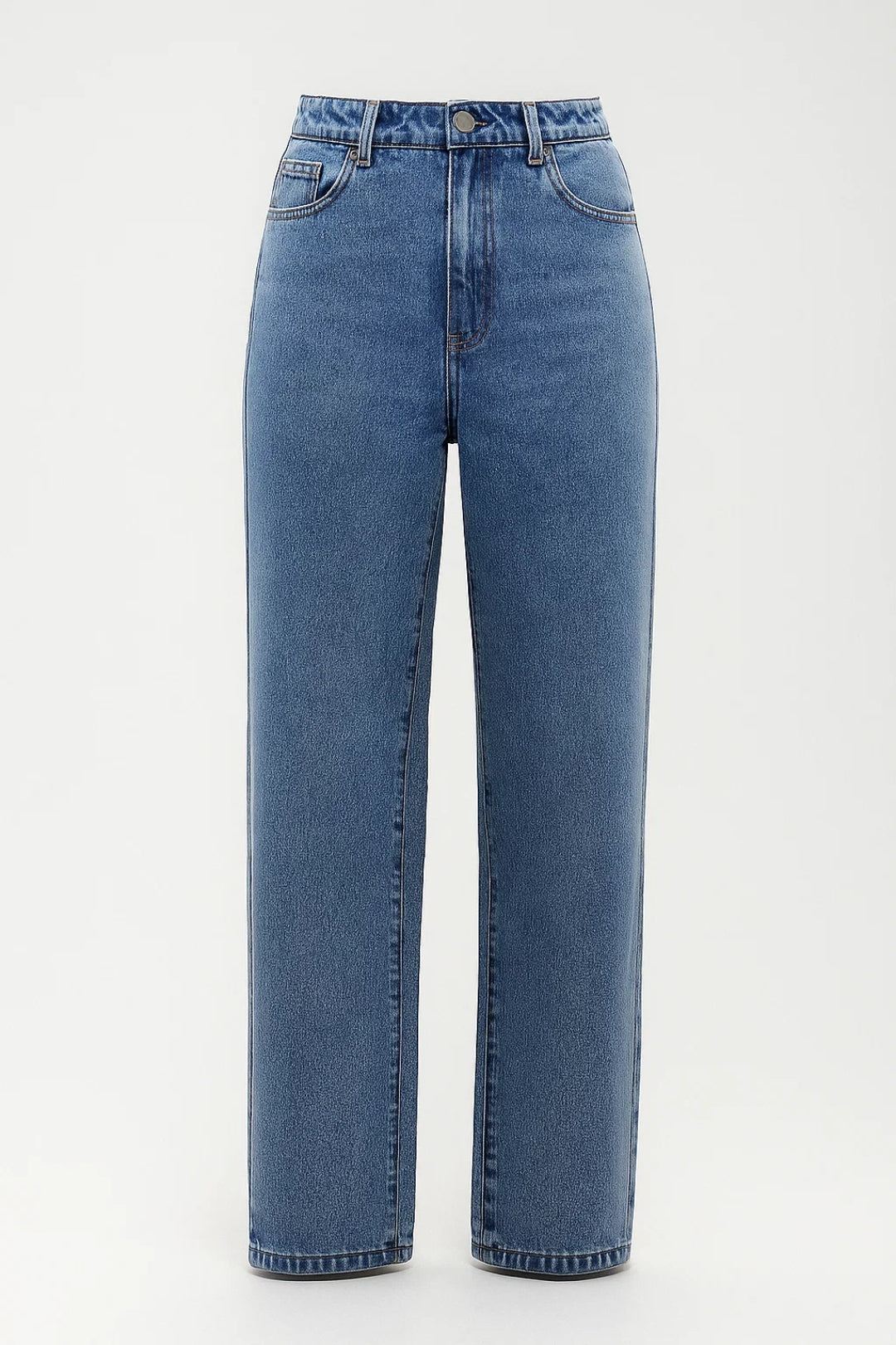 Jeans a gamba dritta a vita alta