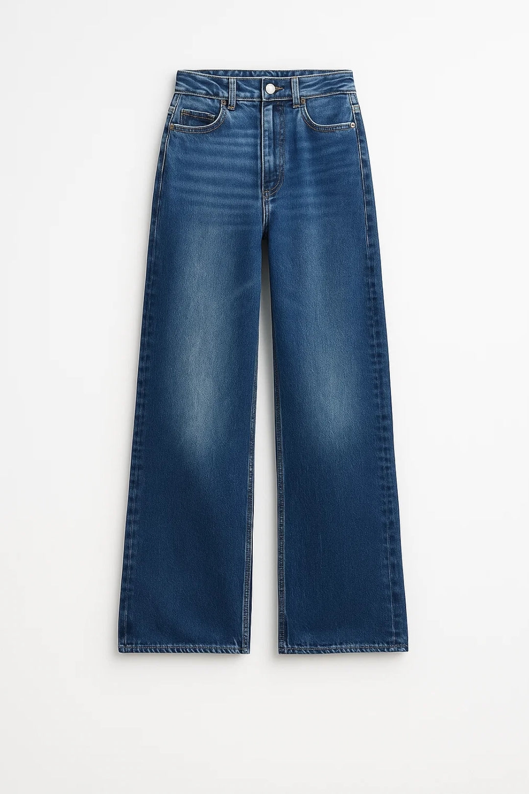 Jeans a gamba larga a vita alta