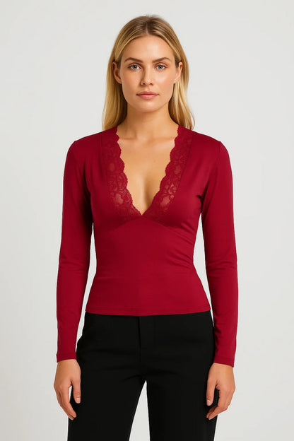 Maglia Donna | collo V | lavorata per Mezza Stagione