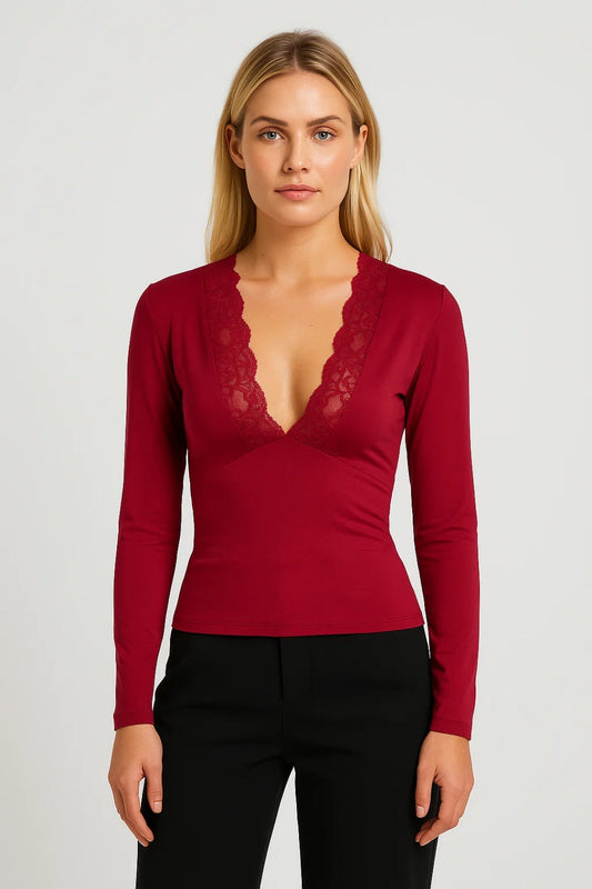 Maglia Donna | collo V | lavorata per Mezza Stagione