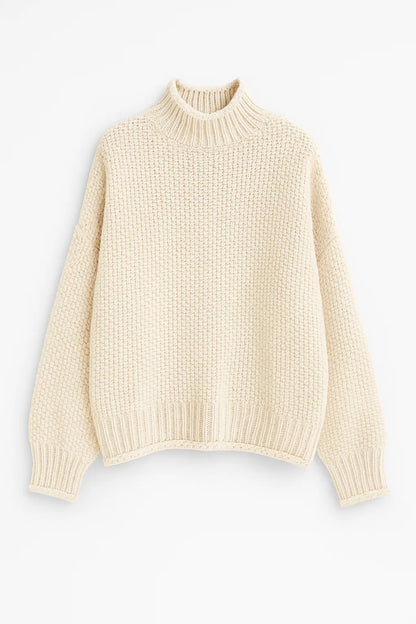 Maglione a collo alto a maglia grossa