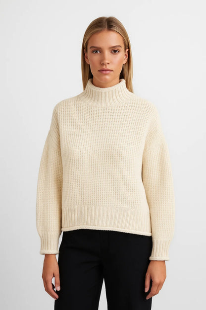 Maglione a collo alto a maglia grossa