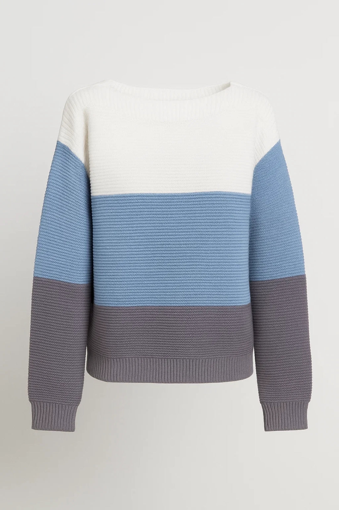 Maglione a righe larghe con scollo tondo