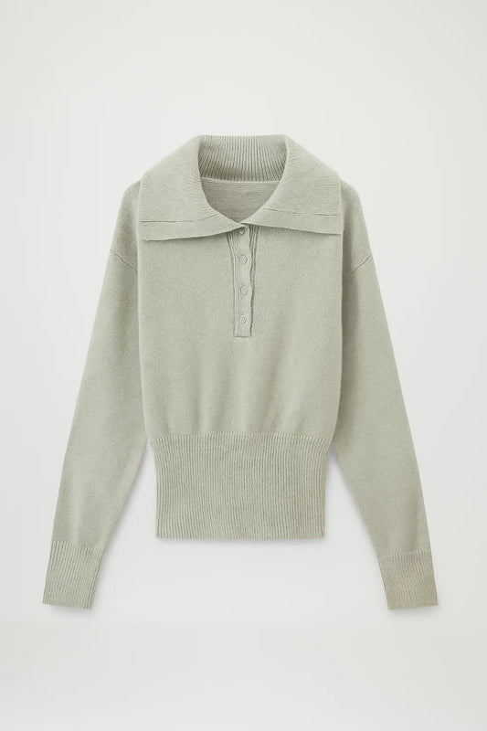 Maglione con colletto e abbottonatura frontale
