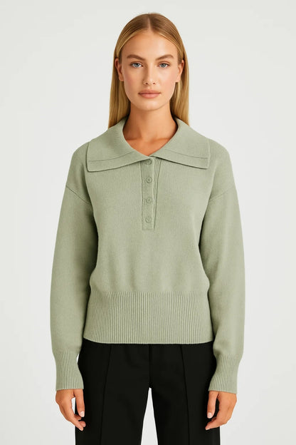 Maglione con colletto e abbottonatura frontale