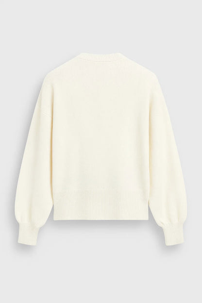 Maglione con piccoli cuori ricamati