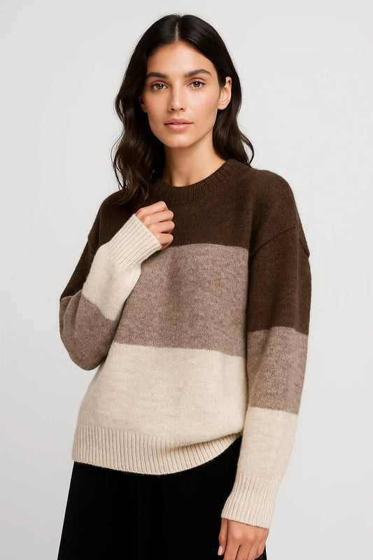 Maglione a righe| Vestibilità morbida | Toni naturali