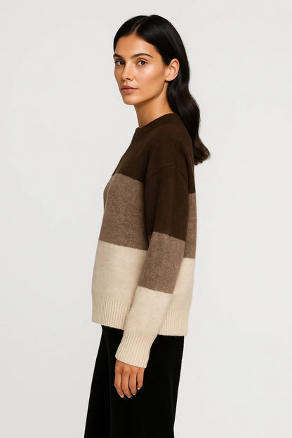 Maglione a righe| Vestibilità morbida | Toni naturali