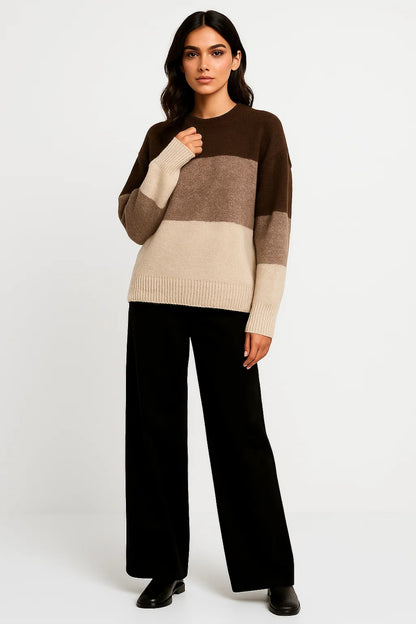Maglione a righe| Vestibilità morbida | Toni naturali
