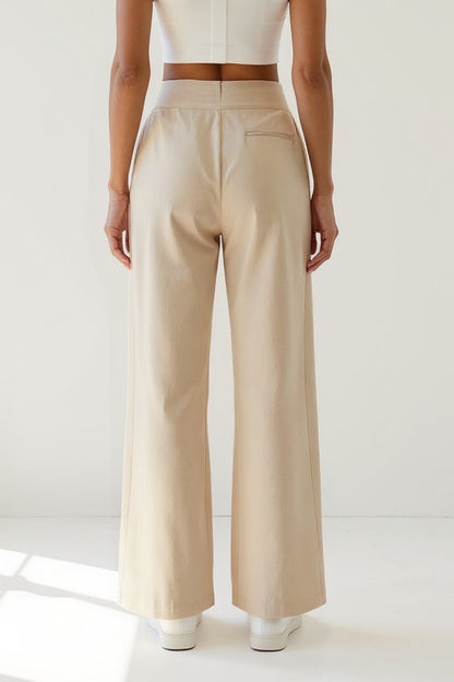 Pantaloni a palazzo eleganti | Vita alta elasticizzata | Tre tonalità neutre