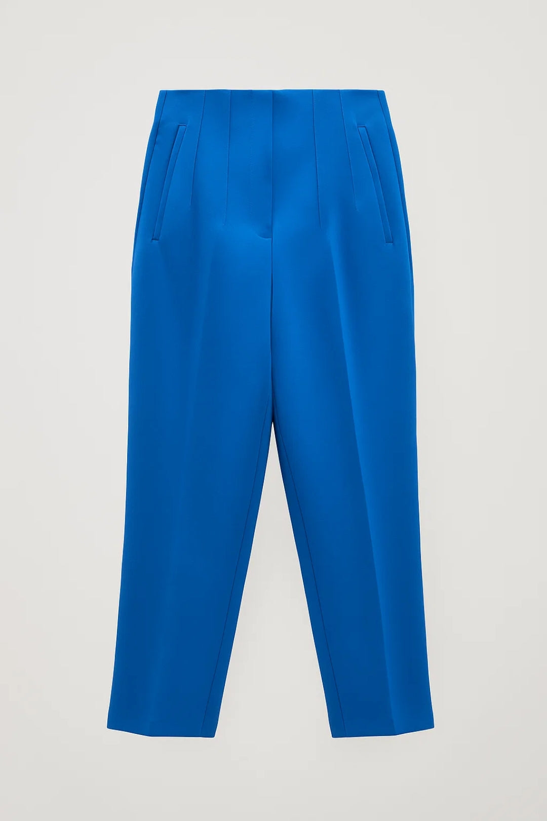 Pantaloni dritti a vita alta con pieghe frontali