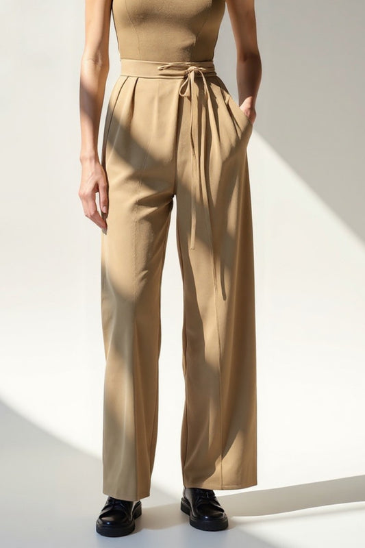 Pantaloni eleganti a vita alta con cintura | Gamba dritta | Disponibili in più colori