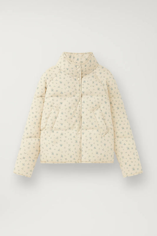 Piumino imbottito con microstampa floreale | Stile delicato e funzionale