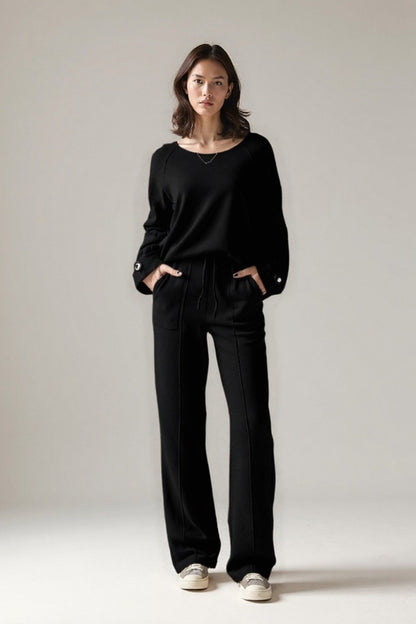 Set coordinata in maglia morbida | Maglia e pantaloni ampi