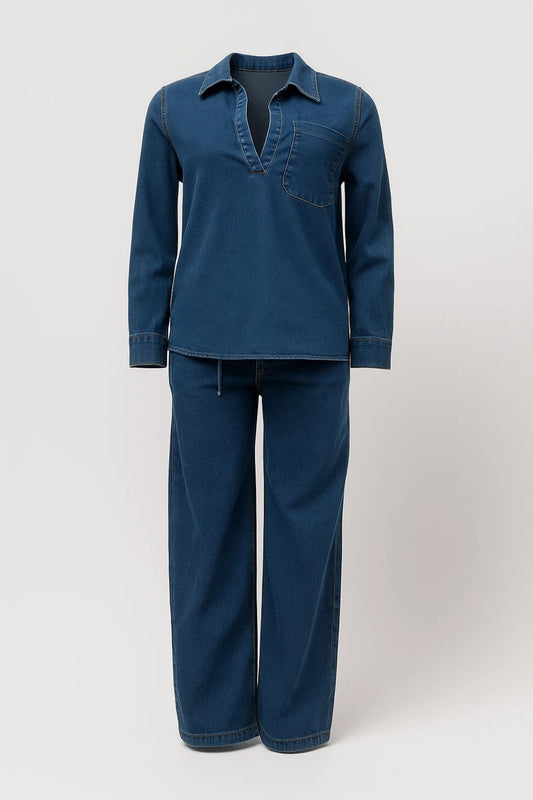 Set coordinato dal taglio rilassato con camicia e pantaloni ampi