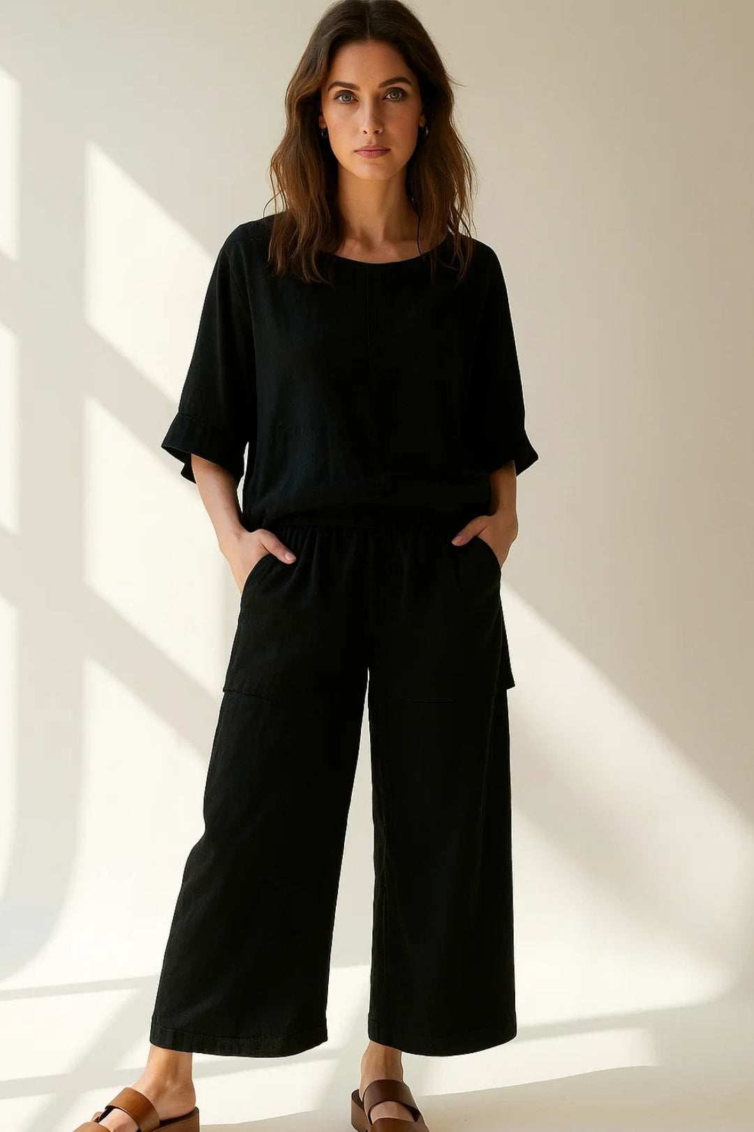 Set estivo in cotone leggero | Maglia ampia e pantaloni culotte