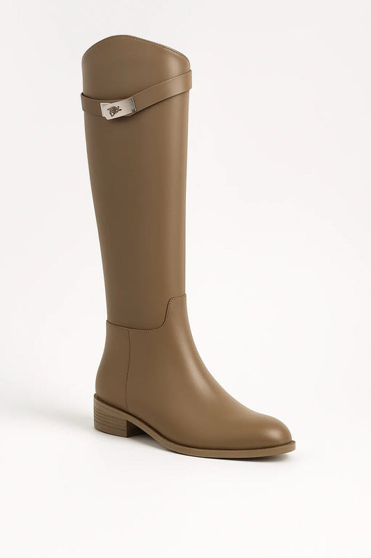 Stivale classico al ginocchio | Design minimal con dettaglio metallico