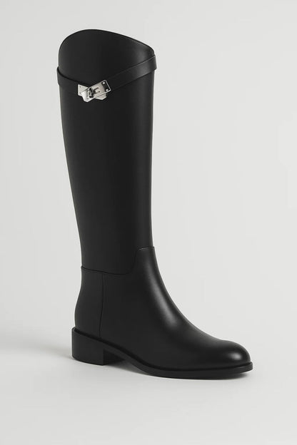 Stivale classico al ginocchio | Design minimal con dettaglio metallico