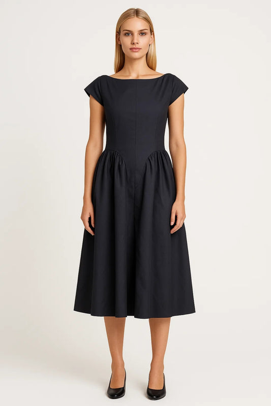 Vestito Midi Donna | Lavorato | Elegante per Mezza Stagione