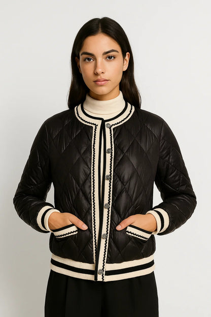 Giacca trapuntata stile cardigan | Elegante e leggera | Chiusura a bottoni