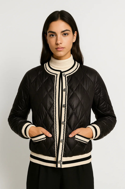 Giacca trapuntata stile cardigan | Elegante e leggera | Chiusura a bottoni