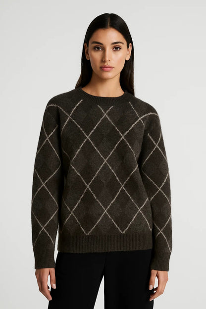 Maglione caldo a rombi | Vestibilità comoda | Perfetto per l’inverno
