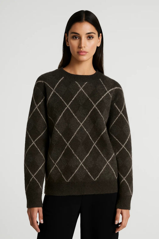 Maglione caldo a rombi | Vestibilità comoda | Perfetto per l’inverno