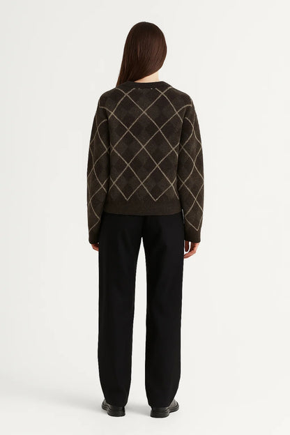 Maglione caldo a rombi | Vestibilità comoda | Perfetto per l’inverno