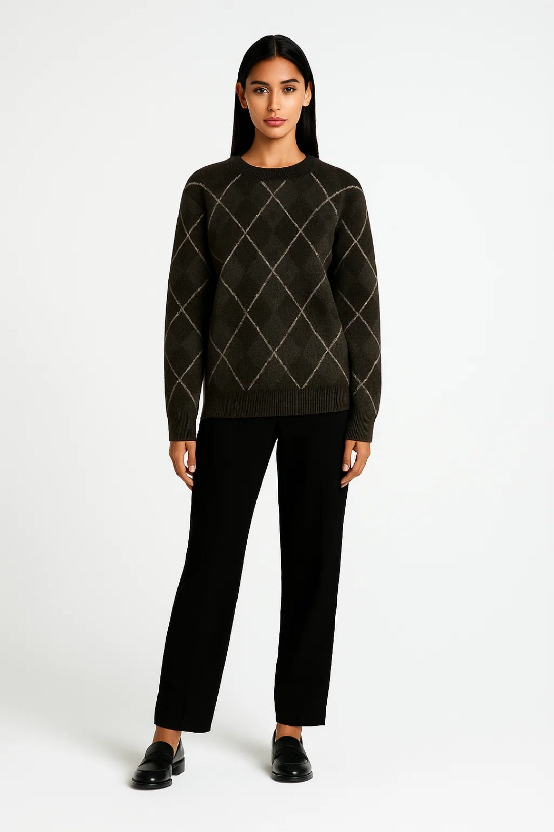 Maglione caldo a rombi | Vestibilità comoda | Perfetto per l’inverno