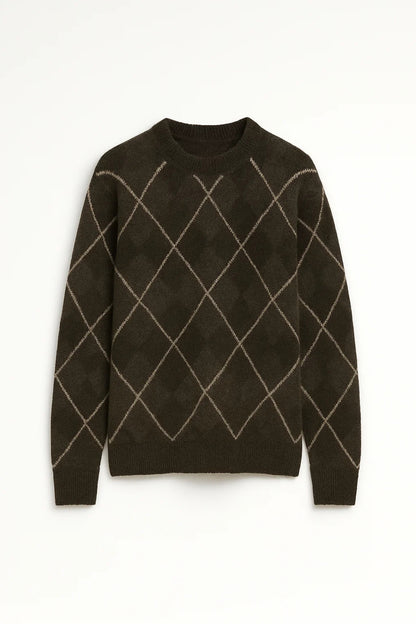 Maglione caldo a rombi | Vestibilità comoda | Perfetto per l’inverno