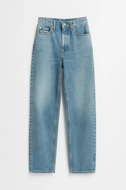 Jeans a gamba larga a vita media | Stile casual e rilassato