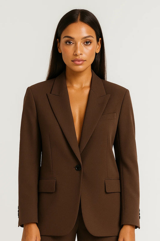 Blazer sartoriale marrone | Taglio classico con chiusura monopetto | Elegante e versatile