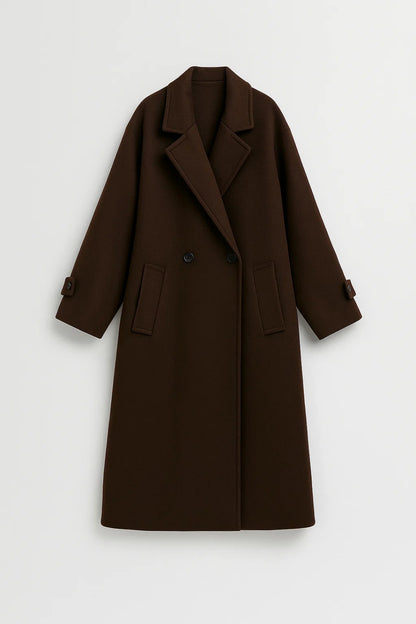 Cappotto lungo con taglio dritto e bottoni frontali