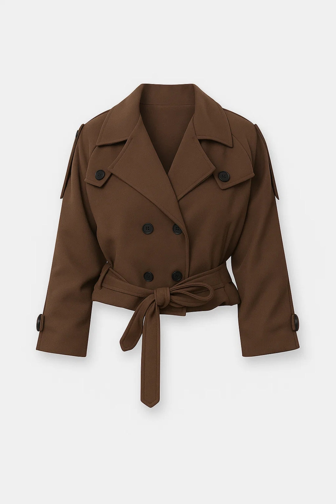Trench corto doppiopetto con cintura | Eleganza essenziale