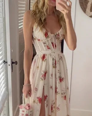Elegante Abito Maxi con Stampa Floreale – Stile Senza Tempo