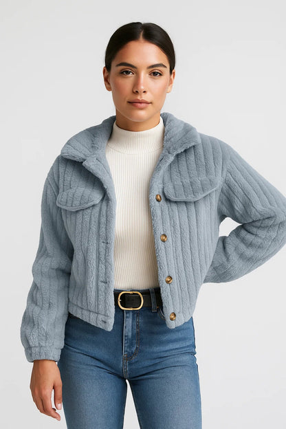 Giacca Teddy Trapuntata | Morbida e Calda | Stile Casual Invernale