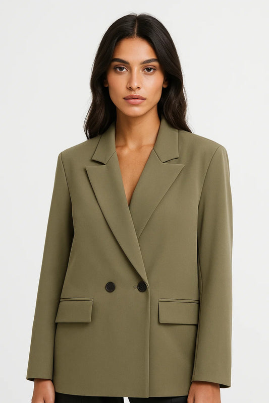 Blazer doppiopetto elegante | Vestibilità regolare | Disponibile in nero e verde oliva