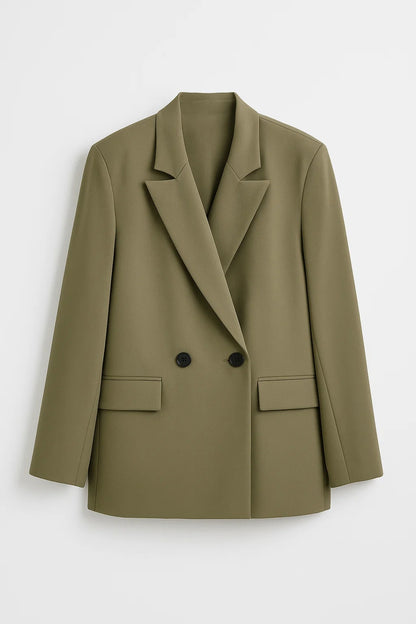 Blazer doppiopetto elegante | Vestibilità regolare | Disponibile in nero e verde oliva