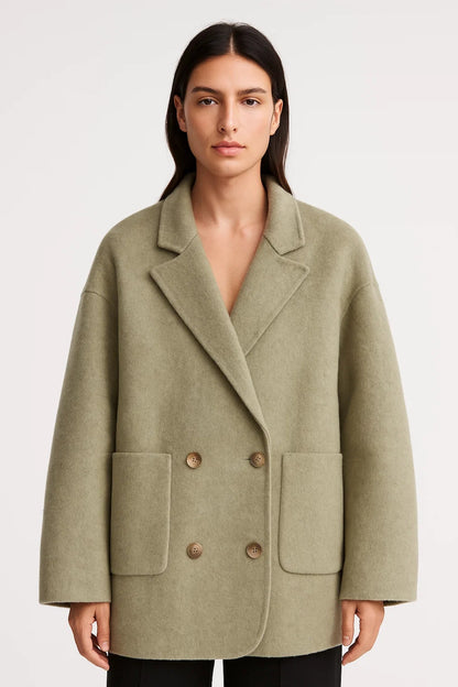 Cappotto oversize doppiopetto con tasche frontali