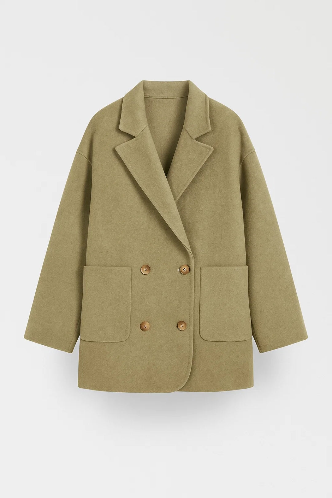 Cappotto oversize doppiopetto con tasche frontali