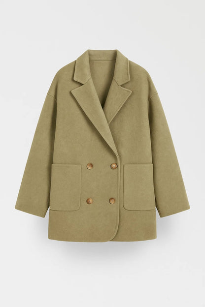 Cappotto oversize doppiopetto con tasche frontali