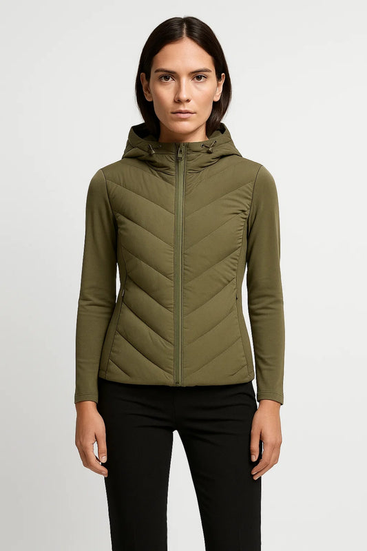 Giacca softshell trapuntata da donna | Calda e leggera | Con cappuccio