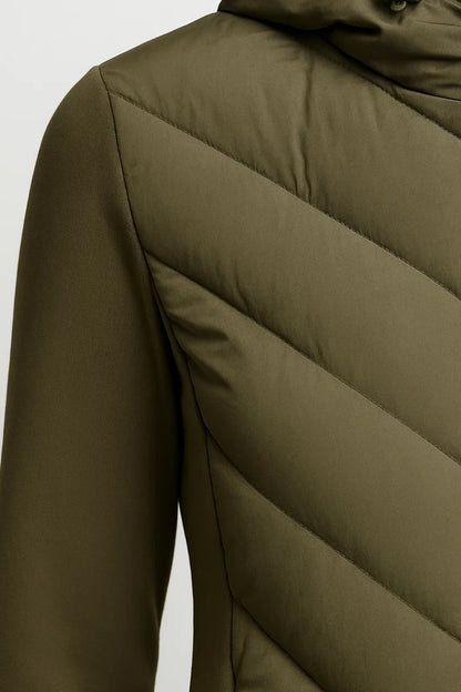 Giacca softshell trapuntata da donna | Calda e leggera | Con cappuccio