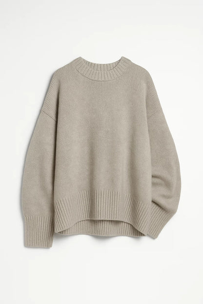Maglione ampio a girocollo con maniche lunghe