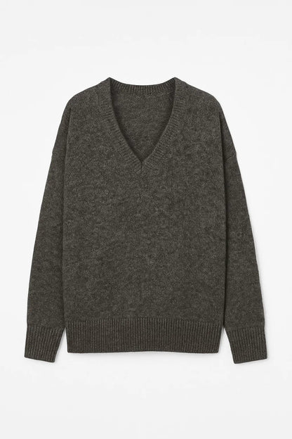 Maglione morbido con scollo a V e maniche lunghe