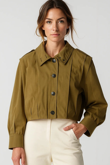 Giacca corta stile utility con bottoni | Design moderno e strutturato
