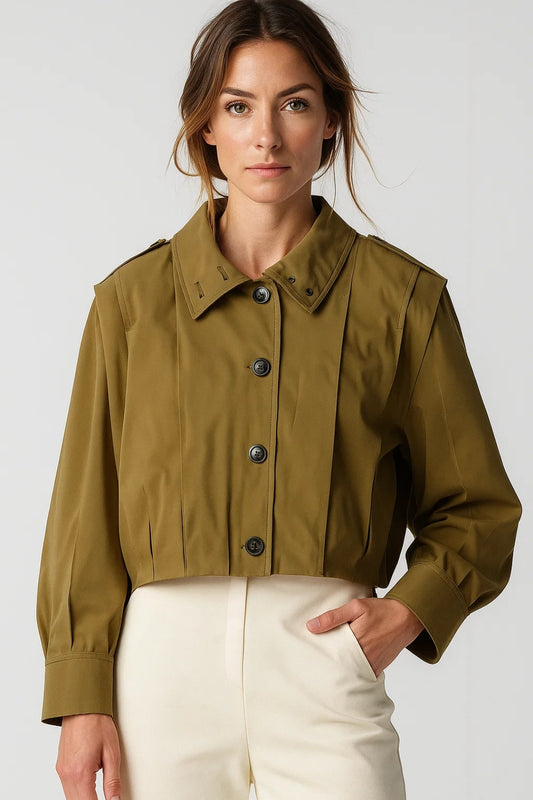 Giacca corta stile utility con bottoni | Design moderno e strutturato