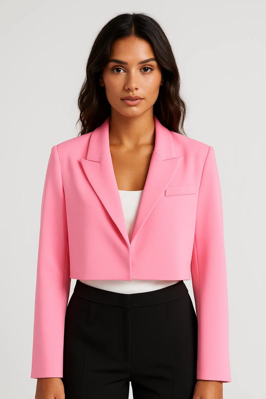 Blazer corto da donna | Taglio moderno e minimal | Disponibile in bianco, rosa e marrone